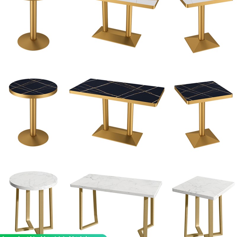 奶茶店桌子专用大理石桌咖啡厅洽谈椅甜品小吃面馆快餐桌商用