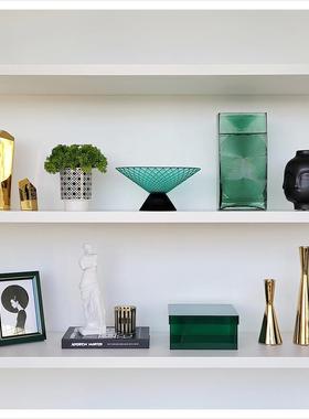 样板间玄关书柜现代家居饰品软装仿真花相架蜡烛玻璃摆件ZH3082