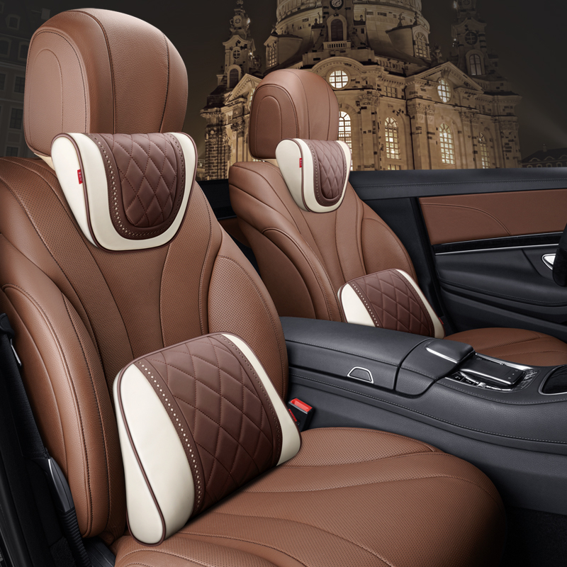 紫风铃汽车头枕车座靠枕车用护颈枕腰靠座椅车载颈椎脖子靠背枕头