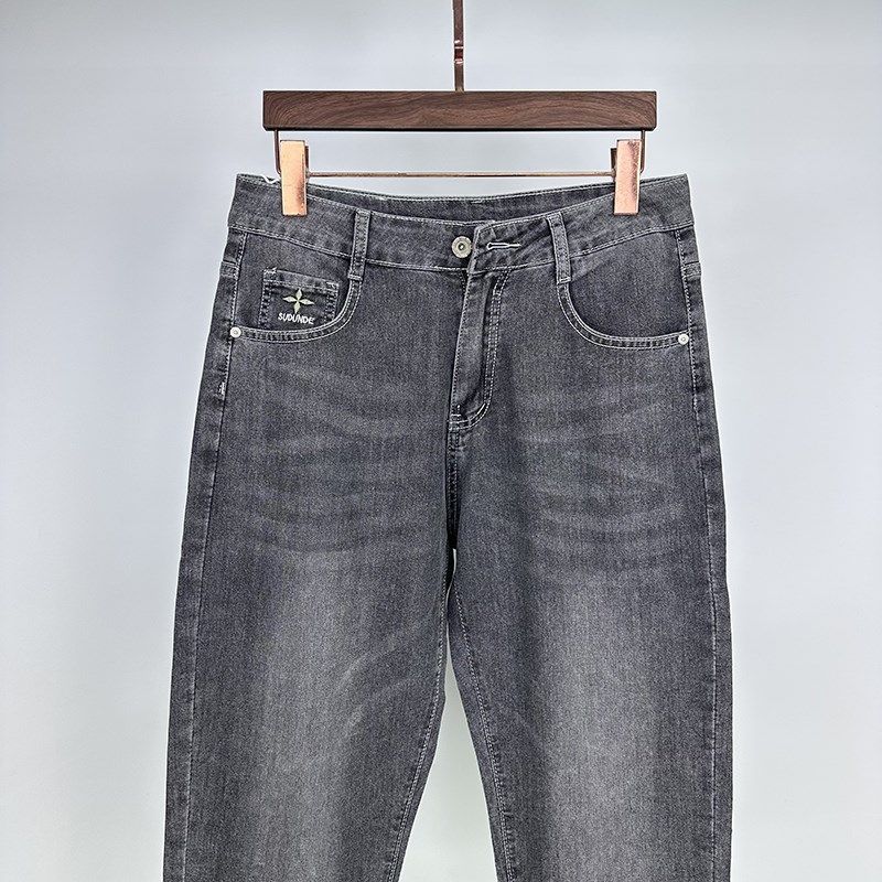 夏季薄款凉爽小脚黑灰色洗水百搭拉链弹力复古修身小直筒牛仔裤男,男装,牛仔裤,淘宝优惠券,粉丝福利购,淘宝优惠卷