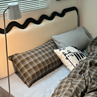 2024新款法式床头软包波浪靠背卧室高级感榻榻米靠枕宿舍床上靠垫