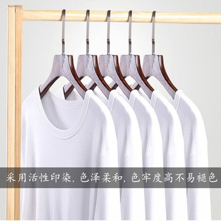 白色纯棉男士女士全棉低领圆领秋衣单件上衣中厚棉毛衫加大码内衣