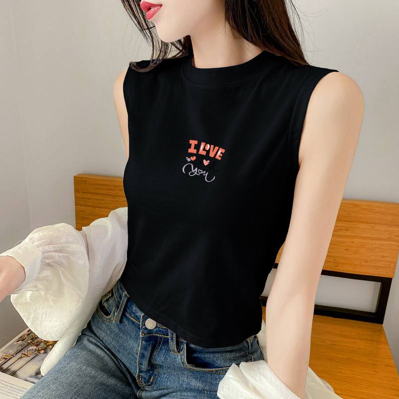 短款露脐上衣女背心外穿潮2021年新款夏季紧身t恤纯棉打底衫内搭