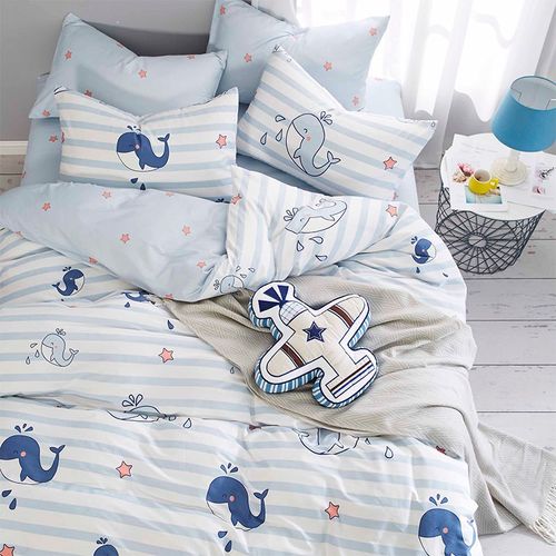 欢乐海洋丨全棉纯棉被套120x150cm床上四件套床单单人宿舍