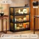 茶叶展示柜置物架办公室茶具茶柜博古架带灯收纳柜茶室防尘收纳柜