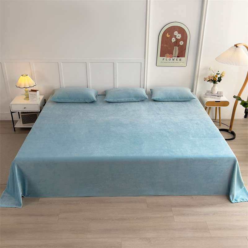 冬天加绒床单 单件纯色ins大尺寸东北大炕单牛奶绒加厚榻榻米炕盖