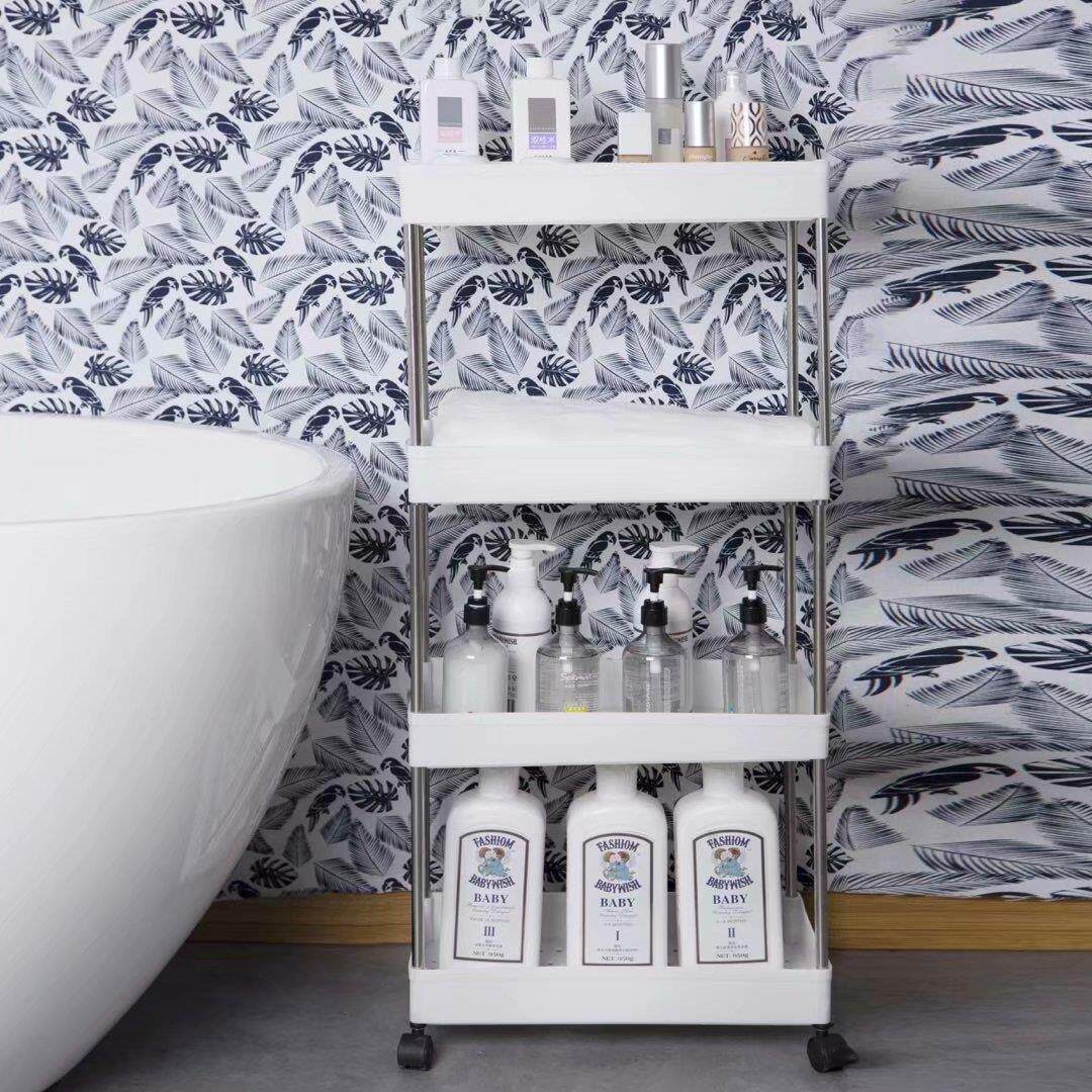 卫生间浴室夹缝收纳置物架厨房窄柜冰箱洗衣机客厅落地式缝隙架子