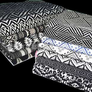 现代简约时尚黑白沙发套布色织布 条纹桌布色织提花布面料