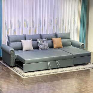 佛山科技布布艺沙发床客厅组合多功能储物小户型转角贵妃美式沙发