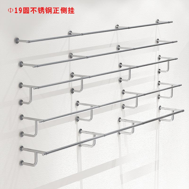 新疆包邮服装店展示架童装女装壁挂式墙上货架正挂不锈钢银色侧挂