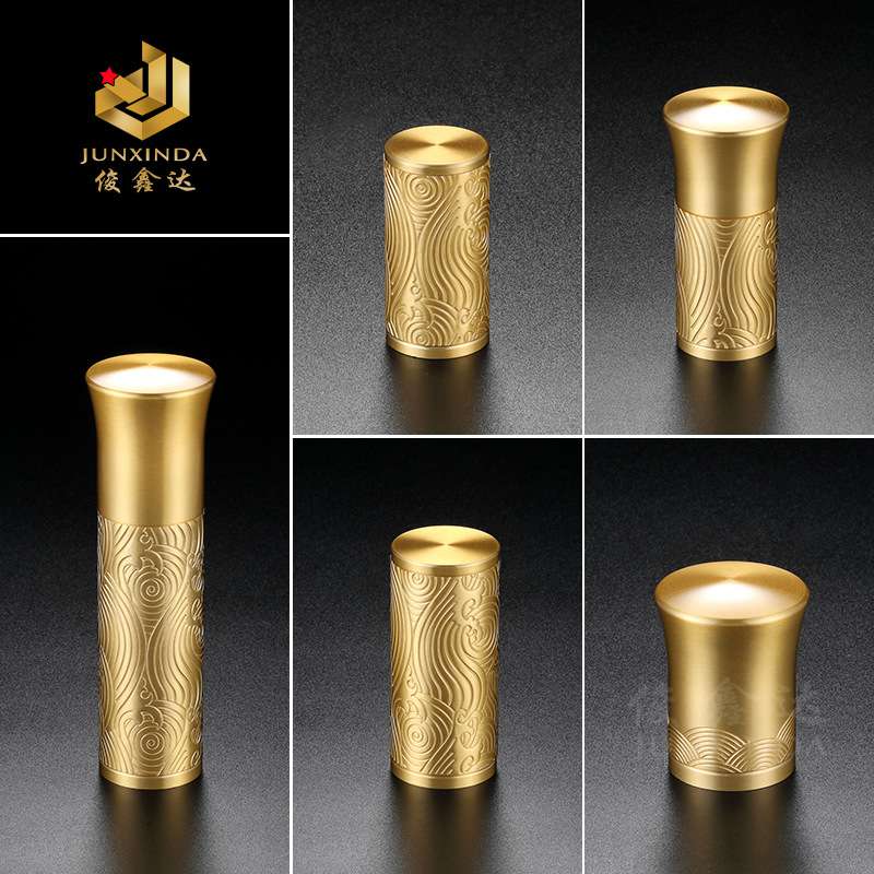 镀铜色雕刻铝套脚套蘑菇头金箍棒套新中式实木家具沙发头套扶手套