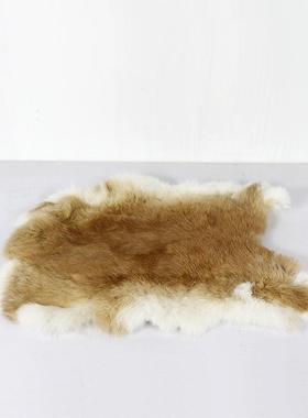 0灰色棕色黑白兔毛样板房家居托盘垫动物皮毛首饰垫装饰品摆件