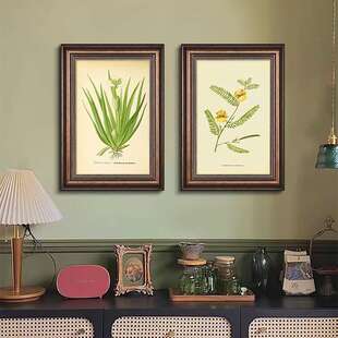 欧式风格挂画美式餐厅墙面装饰田园油画绿植客厅沙发背景墙装饰画