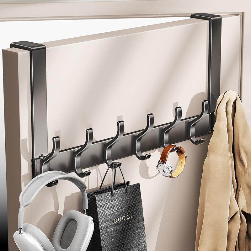 蓝藤太空铝门后挂钩挂衣钩免打孔衣服挂架入户门背式收纳置物架子