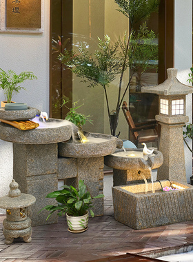 创意中式流水摆件客厅家居阳台花园石磨加湿景观庭院会所招财装饰