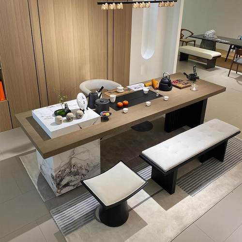 新中式实木茶桌椅组合现代简约白蜡木禅意泡茶台办公室家用茶台