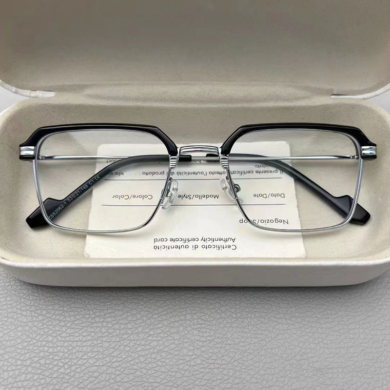 斯文败类半框理工男近视眼镜有度数防蓝光高清大脸学生痞帅平光镜