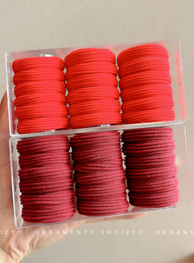 红色头绳女本命年发圈皮套不伤发女生皮筋新年喜庆扎头发发绳头饰