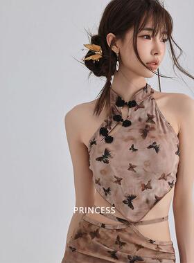 在逃公主保泳衣2女中式两件新式204新款系带遮肉守海KKZ边泡温泉