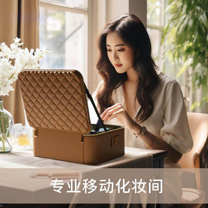高级感化妆师专业包大容量提箱妆带灯镜手子跟旅行JCM师出差情人