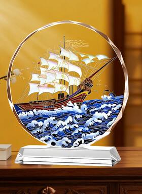 一帆CXG风帆船晶摆客厅玄关水电视柜件装饰乔迁开业办公室礼物顺