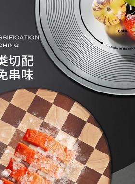 唱菜板套装抗菌防霉GYL-MSCB家用切菜板棋盘格实板木砧片板菜案板
