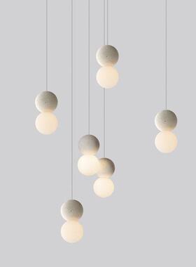 Orgo极水磨石北欧诧寂风楼梯灯头吧台饭厅简约日式卧室简i床LWR吊