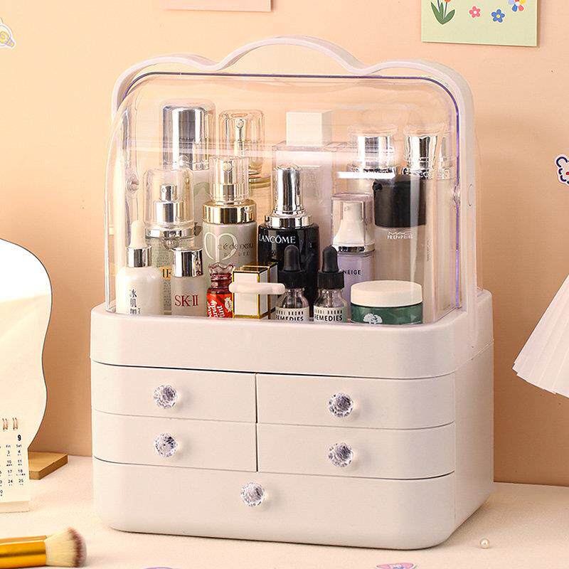 化妆品吉满收抽纳盒容量大带盖子家用桌面化妆台护肤收纳箱置屉物