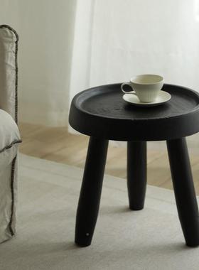 实轮客厅边几年异形床头桌子创意角几儿茶几圆木形童茶桌24005咖