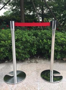 不锈钢EPAU型一米线隔离礼宾杆栏杆线栏护栏警戒柱隔离带围铸铁底