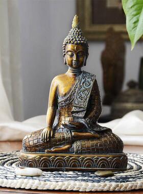 中式覆泰古释加摩尼如来面佛祖艺佛像家居装饰品CP-19049桌摆件国