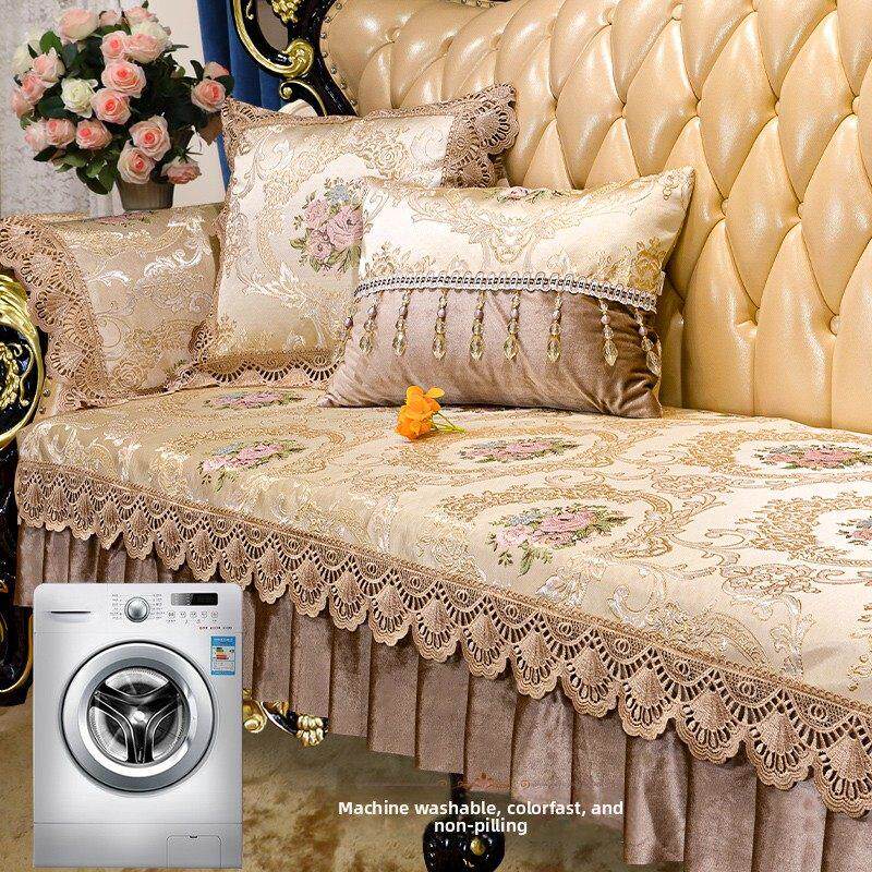 DUI子欧式沙发客垫四季通用防滑高档奢华布艺贵妃沙发套罩厅坐垫