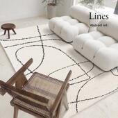 客地毯卧室in20210203s风现条代简约轻奢黑白线 线0茶几垫白色22