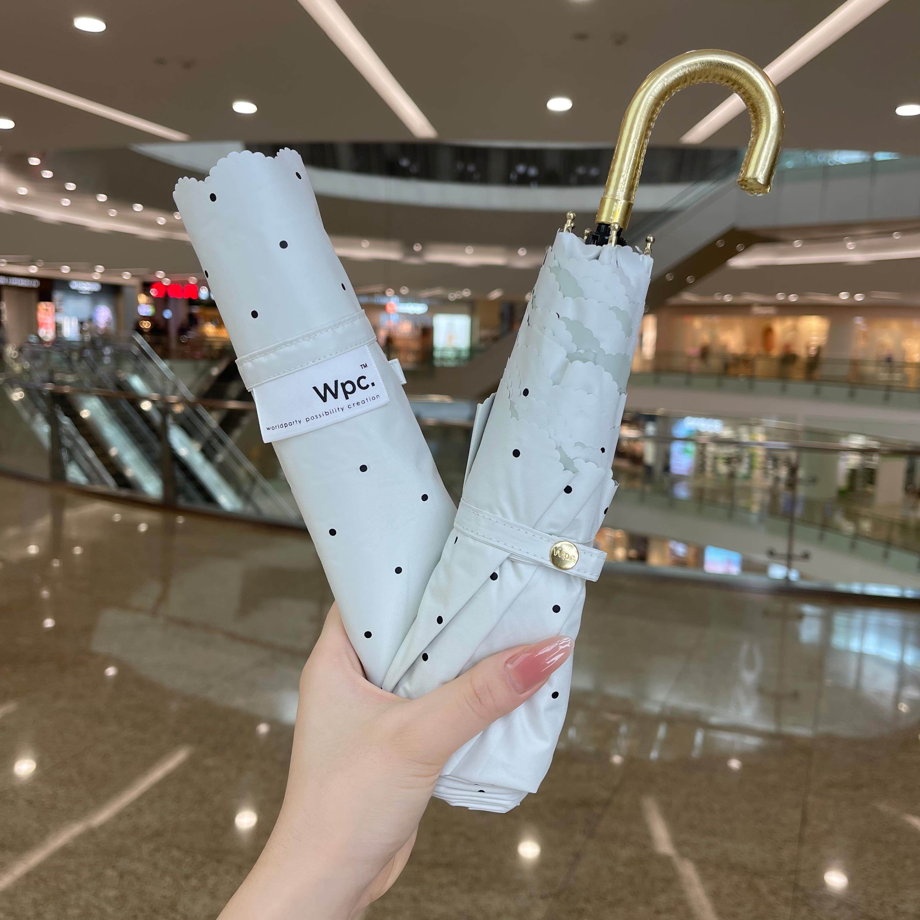 17320日本遮光圆点花朵伞扣三折轻加大伞彩胶晒紫外超线 面线遮防