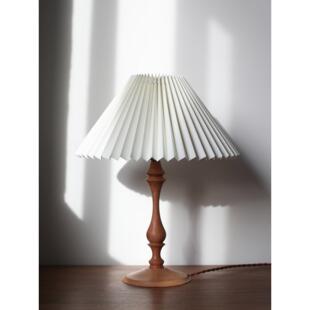 Im厅oo原创家居法式覆古床头卧室客o房中世纪褶22404皱灯罩实木小