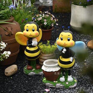 户外花蜜CHP蜂摆落地卡通动花盆庭院装 物园饰户外动件物雕塑幼儿