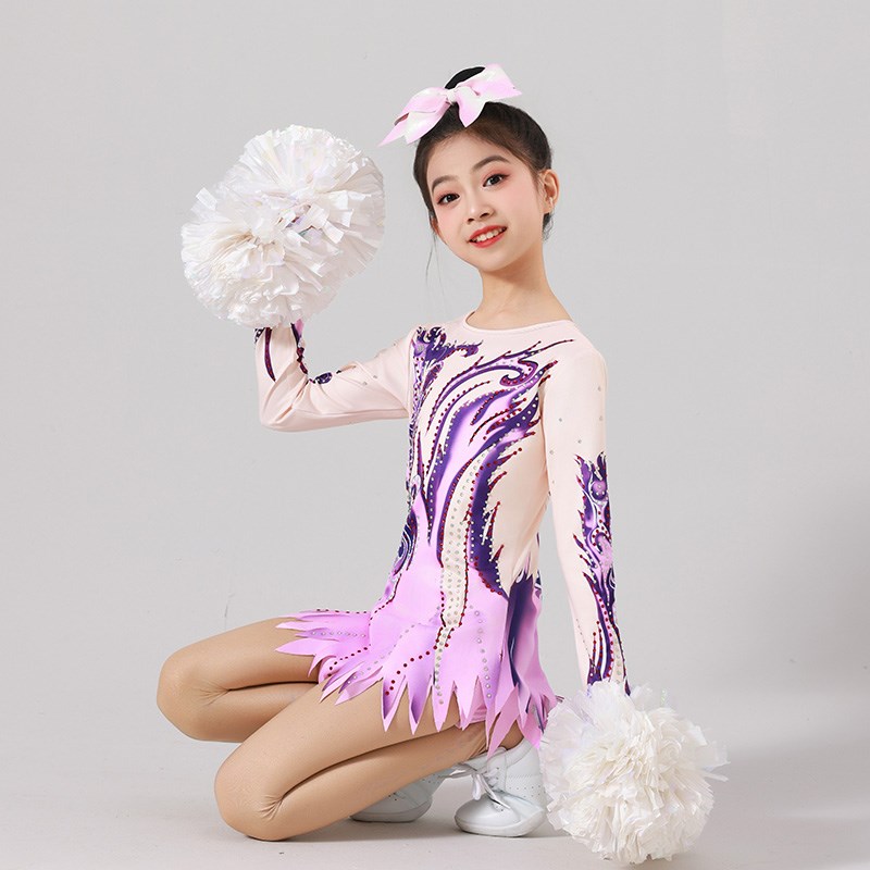 定制团体竞技健美服装新款啦啦操儿童啦啦队表演服艺术体操服演出