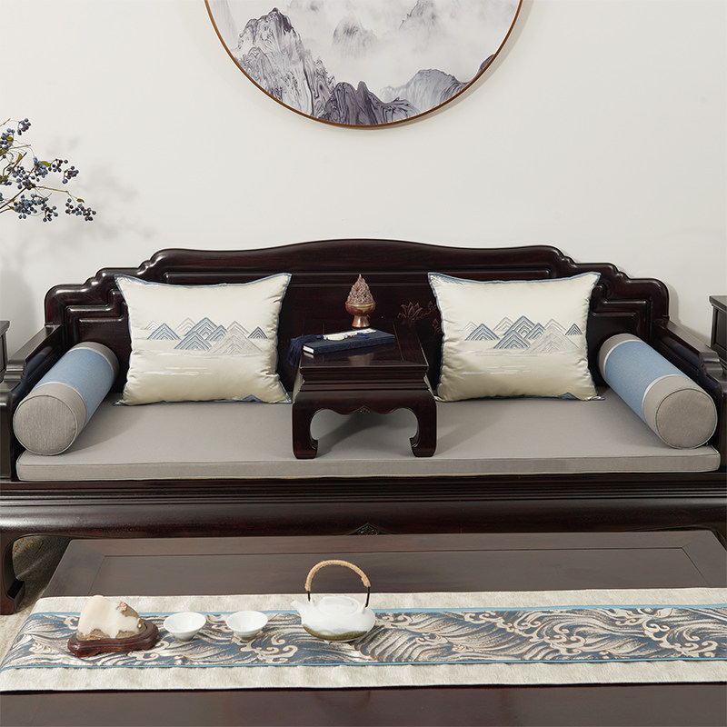 红木沙发靠垫定制抱枕中式腰枕套罩长方形抱枕套45x45不含芯靠枕