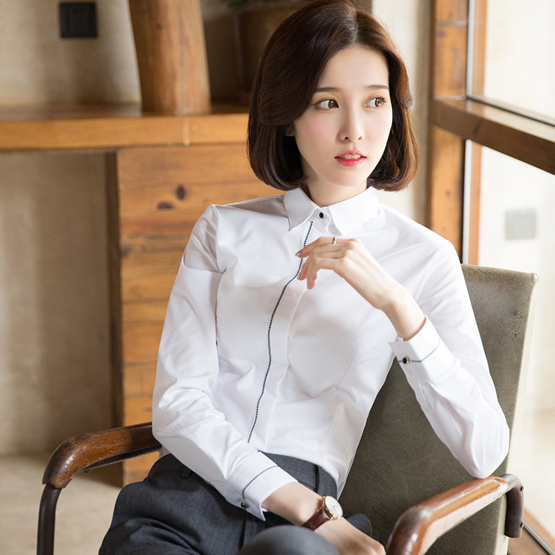 白衬衫女长袖职业正装工作服设计z感2026新款春季工装女士白色衬