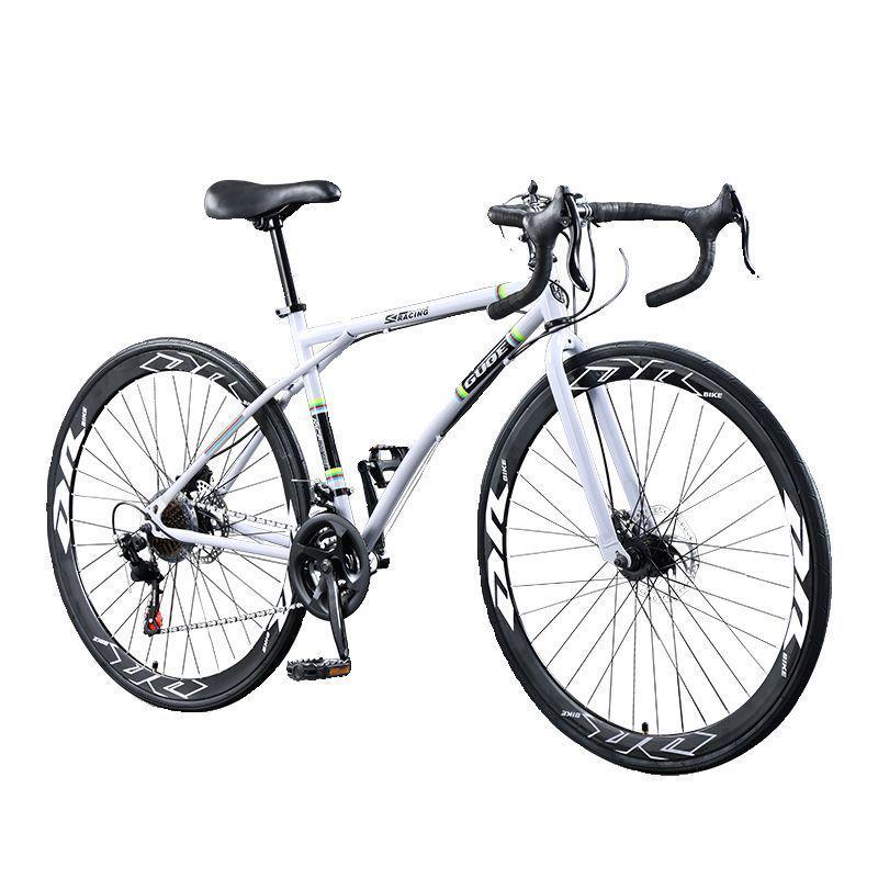 0raGUQE变速自行车公路赛车上学代步弯把肌肉活飞单车双碟刹学生