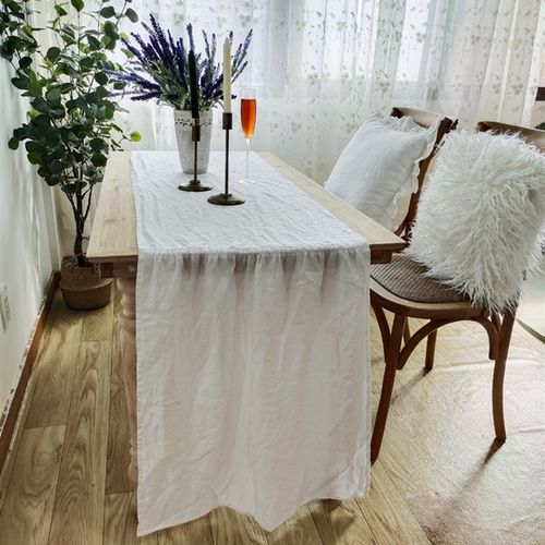 桌布水洗亚麻 美式乡村布艺亚麻餐桌旗 欧式长方形纯色桌布定制
