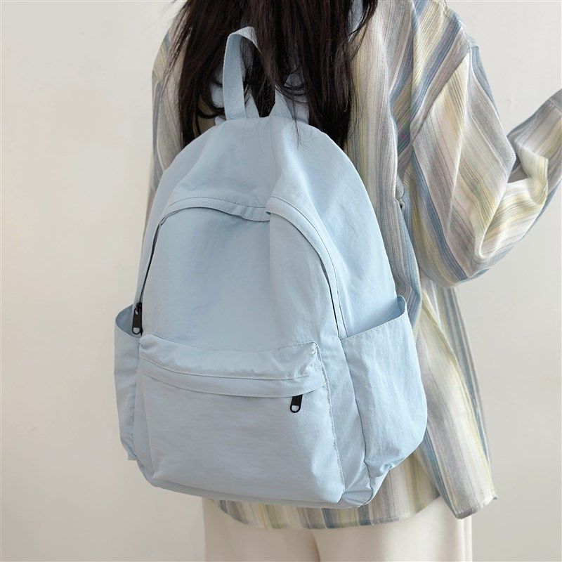 双肩包女旅游轻便韩系ins慵懒风简约百搭书包女大学生大容量背包