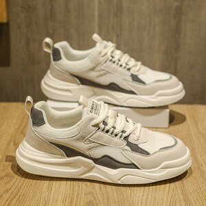 网面板鞋男士小众新款夏季厚底休闲运动男鞋轻便透气鞋子男款夏天