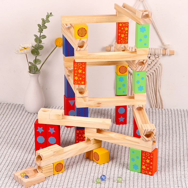 滚珠轨道迷宫积木儿童玩具幼儿园小班大班建构区中班区域投放材料