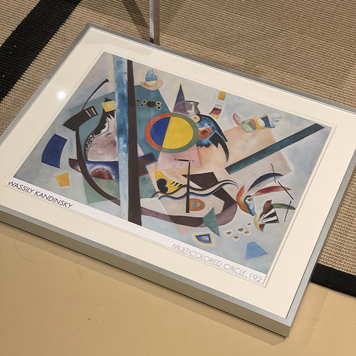 康定斯基床头沙发艺术背景墙卧室客厅几何抽象色块画