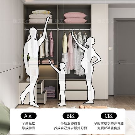衣柜床头柜一体转角定制实木大衣橱现代简约2024年新款大衣柜主卧