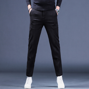 简约商务上班西裤 休闲长裤 昵子西裤 春秋厚款 男 青年宽松直筒九分裤