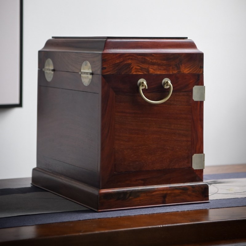 全独板大红酸枝官皮箱中式红木首饰收纳盒榫卯实木文玩玉器珠宝箱