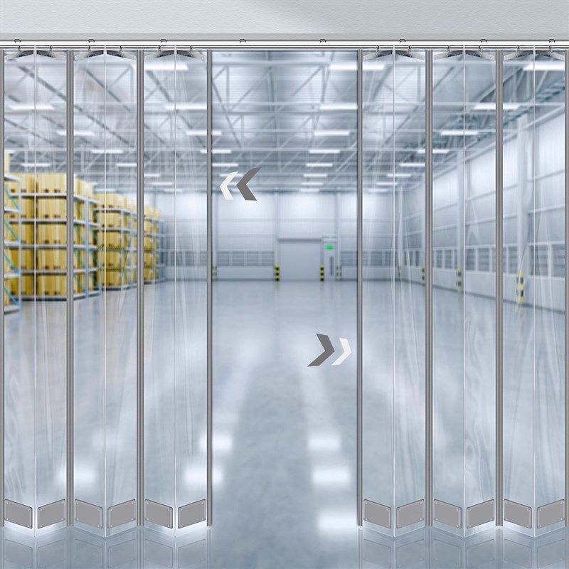 空调磁吸可推拉折叠门帘店铺商用滑动皮门帘自吸透明pvc隔断帘