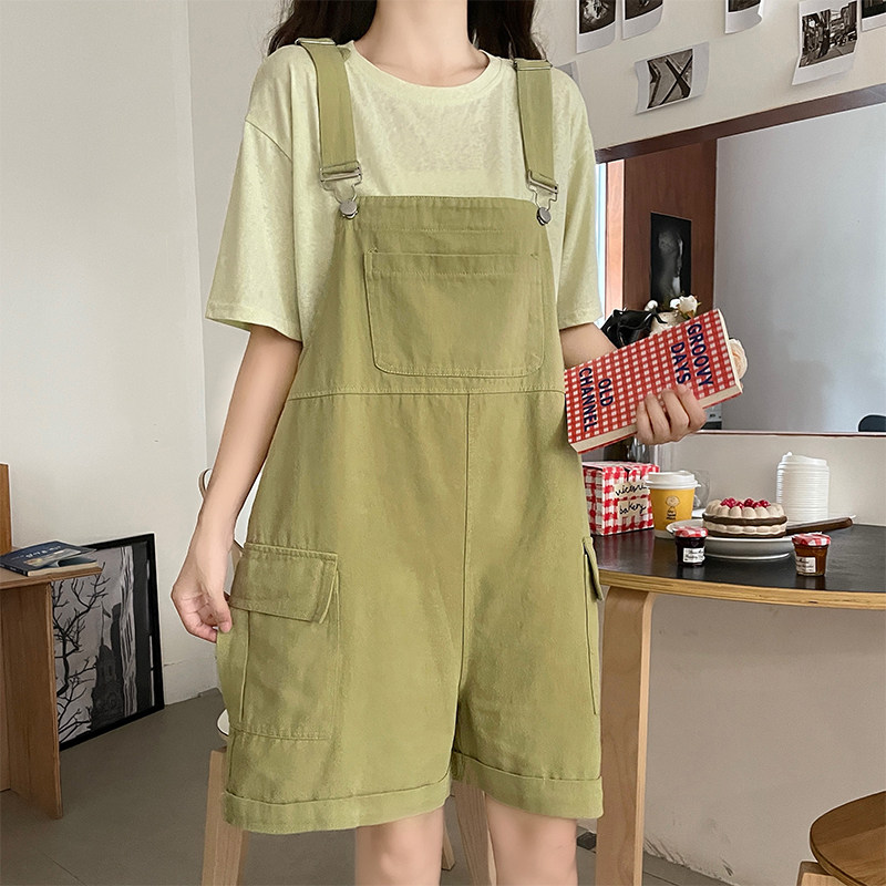 女大童背带裤套装夏季12-u15岁女孩炸街韩版宽松夏装学院风两件套